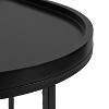 Kate and Laurel Dorrah Half Circle MDF Side Table, 18x16x22, Black - 3 of 4