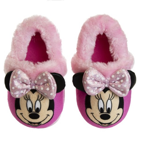 Disney Minnie Mouse Happy Helpers Girls Dual Sizes Slippers - Pink, 7-8