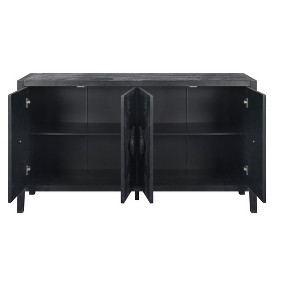NicBex 59.8 Inch 4-Door Sideboard Storage Cabinet with Carved Flower Door Handle for Living Room,Office and Entryway - 1 of 4
