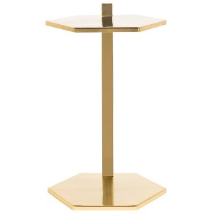 Aurea Hexagon C-Table - Gold - Safavieh. - 1 of 4