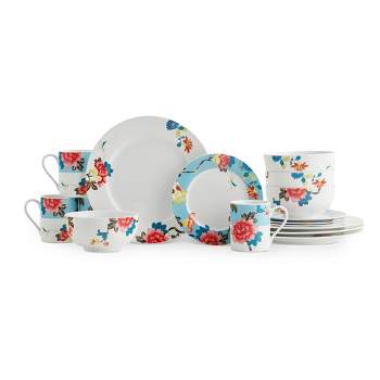 Spode Home Isabella 16 Piece Dinnerware Set with Service for 4  - 10.5" Dinner Plate, 7.5" Salad Plate, 6" Cereal Bowl, 12 oz Mug