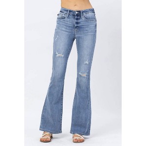 Women's Hi-Rise Destroyed Fit & Flare Jean - Judy Blue - 1 of 3