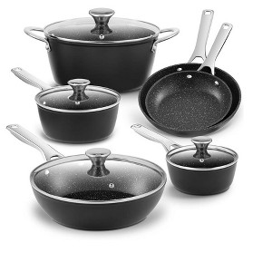 Itopfox Nonstick Induction Cookware Set, 10-Piece Pots and Pans for All Stovetops, Dishwasher Safe Kitchen Cookware with Frying Pans, Saucepans - 1 of 4