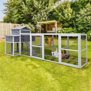 150" Extra Large Outdoor Wooden Chicken Coop with Rust,2 Nesting Boxes & 5 Perches,Durable Hen House for Backyard Poultry-Maison Boucle - 1 of 4