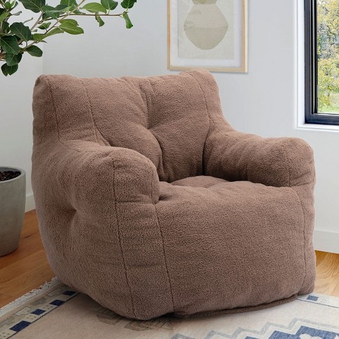 Panpan Bean Bag Chairs with Memory Foam,37 W White Teddy Bean Bag  Chair,Fluffy Lazy Sofa-The Pop Maison