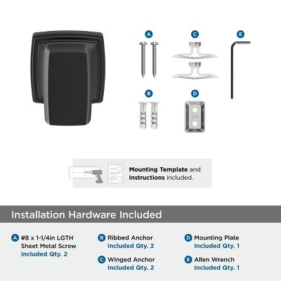 Matte Black Single Prong Wall Mounted Robe Hook