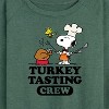 Women's - Peanuts - Turkey Tasting Crew Lightweight French Terry Wide Neck Long Sleeve Shirt - 2 of 4
