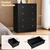 Karl Home 5-Drawer Dresser for Bedroom and Chest of Drawers with Sturdy Construction Wood Storage Organizer for Closet black - 2 of 4