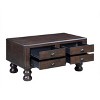 Hostack 40'' Wood Coffee Table with 4 Drawers and Rivet Decoration Legs for Living Room, Easy Assembly, Espresso - 4 of 4