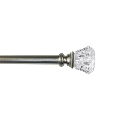 Versailles Scencillo Tulip Steel Heavy Duty Curtain Rod Set for Windows Brushed Nickel