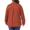 Agnes Orinda Women's Plus Size Waffle Knit Shacket Pocket Loose Long Sleeve Button Down Shirts - 4 of 4