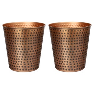 happimess Axel Modern Minimalist Hammered Steel 2-Gallon Wastebasket - 1 of 4