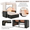 2-Piece Outdoor Patio Rattan Canopy Daybed Sunbed with 5 Positions Adjustable Backrest and Storage Bench - 3 of 4