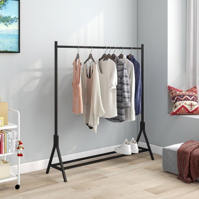 LIVAREEmlen Garment Rack Freestanding Hanger Multi-functional Single pole Bedroom Clothing Rack Bedroom, Black