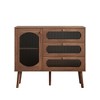 Spacious Accent Cabinet with 3 Drawers and Door, Wooden Storage Cabinet with Shelves, Retro Finish, Sturdy and Safe with Anti-toppling Device - 4 of 4