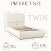 Brafab Twin Boucle Bed Frame, Upholstered Cloud Bed Frame with Headboard, Rounded Corners Design & Easy Assembly - 2 of 4