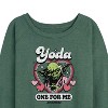 Women's - Star Wars - Valentine Yoda One For Me Lightweight French Terry Wide Neck Long Sleeve Shirt - 2 of 4