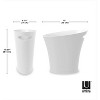 Umbra 1006232-661-A60 Skinny Sleek & Stylish Bathroom Trash, Small Garbage Can 2 Gallon Capacity, White, 2-Pack - 2 of 4