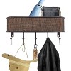 LunaLulinlk Key Holder for Wall, Wall-Mounted Mail Organizer with 5 Hooks, Decorative Hooks Retro Hanging Organizer Bronze - 2 of 4