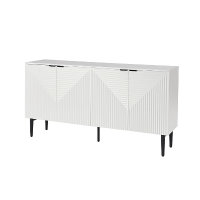 Walter Modern 63"Wide 4 Door Hidden Drawers Wine Storage Sideboard with Multimedia Hole and Adjustable Shelves | ARTFUL LIVING DESIGN