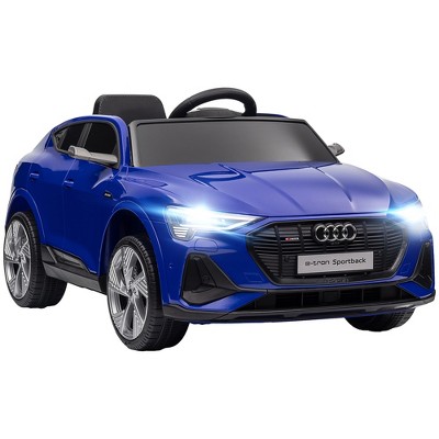 Aosom 12V Kids Electric Ride On Audi Sports Car, Battery Powered Toy w/ Parent Remote Control, Lights, Music, and Horn, for 3-5 Years Old, Dark Blue