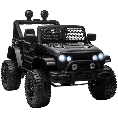 Aosom 12V Kids Ride On Car, Electric Battery Powered Off Road Truck Toy with Parent Remote Control, Adjustable Speed, Black