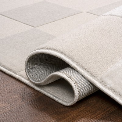 Thea 8' x 10' White/Cream Geometric Synthetic Area Rug