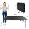 Osparple Portable Dining Table 4ft Rattan Folding Camping Dining Table with Fixed Handle for Indoor and Outdoor - 4 of 4