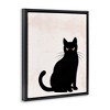 Stupell Industries Halloween Black Cat Silhouette Floating Frame Canvas Art, Black, 17" x 21" - 2 of 4