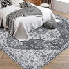 Machine Washable Area Rug - Non-Slip Non-Shedding Low Pile Foldable Soft Floral Printed Rug for Living Room, Bedroom, Nursery Kitchen - 3 of 4