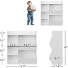 Acekool Kids Bookshelf and Toy Storage Organizer, 3-Tier Bookcase with 5 Cubes, Double-Sided Display & Top Shelf for Playroom, Bedroom, White - 2 of 4
