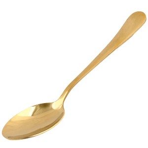 Unique Bargains Stainless Steel Restaurant Porridge Rice Soup Dessert Serving Spoon Scoop Gold Tone 1 Pc - 1 of 3