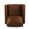 PAGED Modern Accent Chair, Fabric Barrel Club Chair with Wooden Legs, Living Room Reading Chair for Bedroom - 4 of 4
