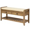 NicBex Storage Bench with  Cushioned Seat ,Classic Shoe Bench with Drawers for Living Room,Entryway - 4 of 4