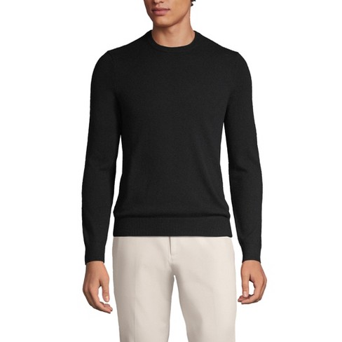 Lands End Men s Tall Fine Gauge Cashmere Sweater Medium Tall Black Target