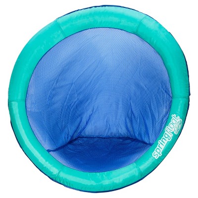 SwimWays Spring Float Papasan Inflatable Pool Lounger with Hyper-Flate Valve - Aqua