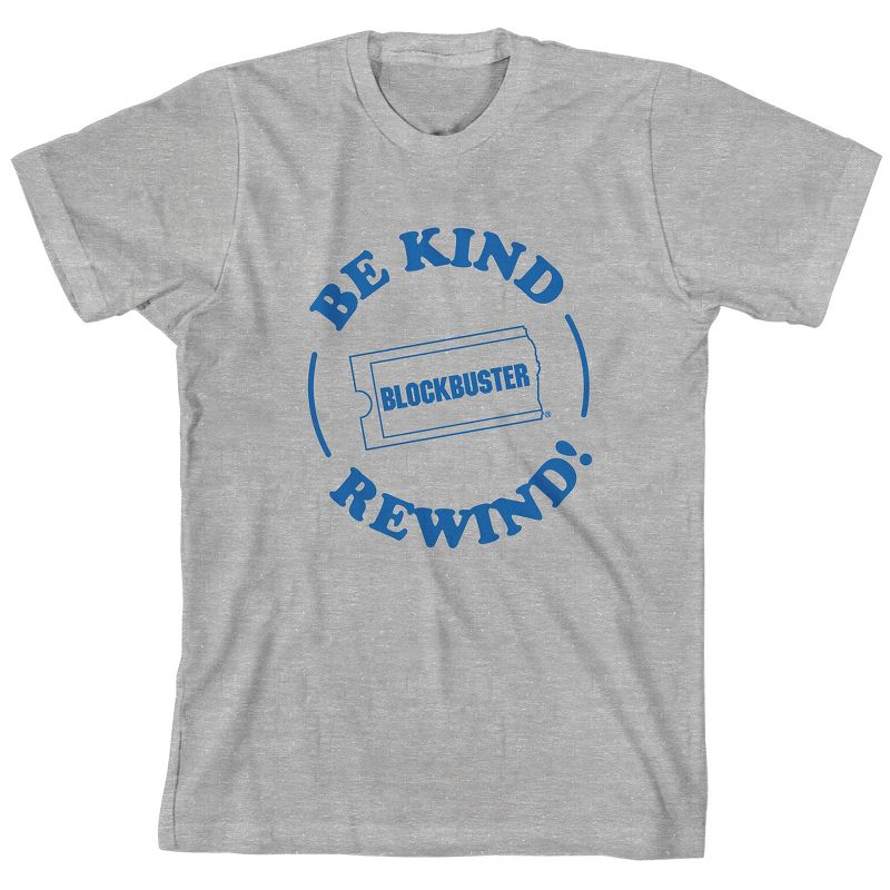 Blockbuster Be Kind, Rewind Junior's Gray Short Sleeve Tee Shirt, 1 of 4