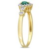 EVERLY JEWELRY |  Yellow Silver 1/3ct TGW Heart Shaped Created Emerald & Created White Sapphire with Diamond Accent Halo Promise Ring - 2 of 4