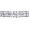 EVERLY JEWELRY | Brass 6 -7 MM Light Grey and White Cultured Freshwater Pearl 2-Row Stretch Bracelet Bead Accents, 7-inch - 2 of 4