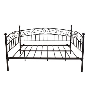 Gulches Twin Metal Daybed Frame with Headboard 450 Lbs 12 In Storage No Box Spring Black for Bedroom Guest Room Living Room Kids Room - 1 of 4