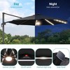 Sonkuki 11FT Round Offset Outdoor Patio Solar LED Cantilever Umbrella Aluminium Pole with Base - 4 of 4