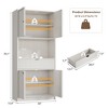 Kitchen Pantry Cabinet, 70" Tall Pantry Storage Cabinet with Countertop, Fluted Tall Cabinets with Doors and Drawer, Freestanding Cupboard - 3 of 4