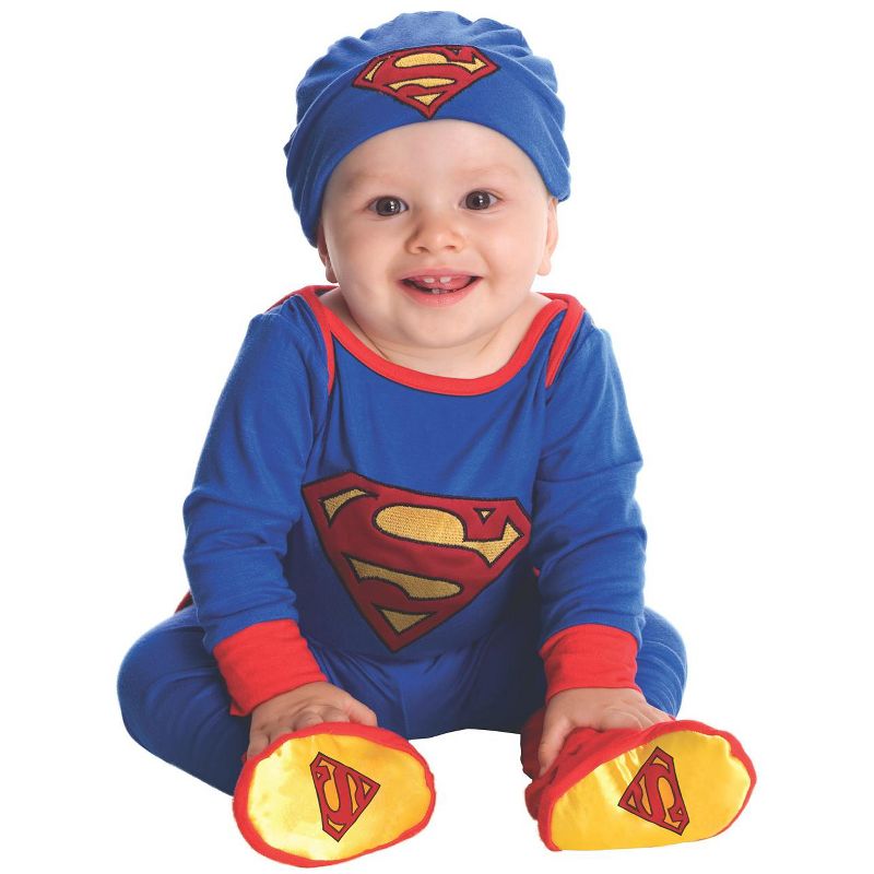 DC Comics DC Super Friends Superman Jumpsuit Infant Boys' Costume, 1 of 2