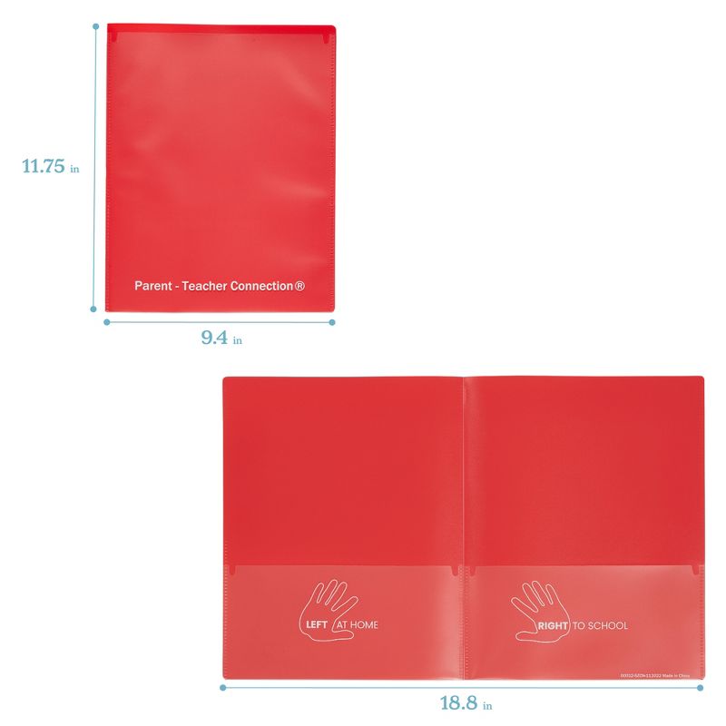 ECR4Kids 2-Pocket Parent-Teacher Classroom Communication Folder, 36-Piece Set, 3 of 11