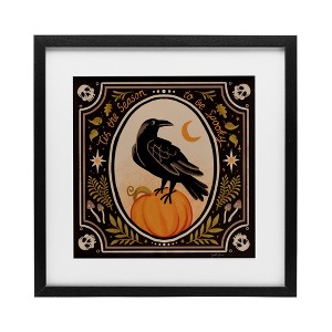 Stupell Industries Spooky Season Black Crow Framed Print Under Glass - 1 of 4