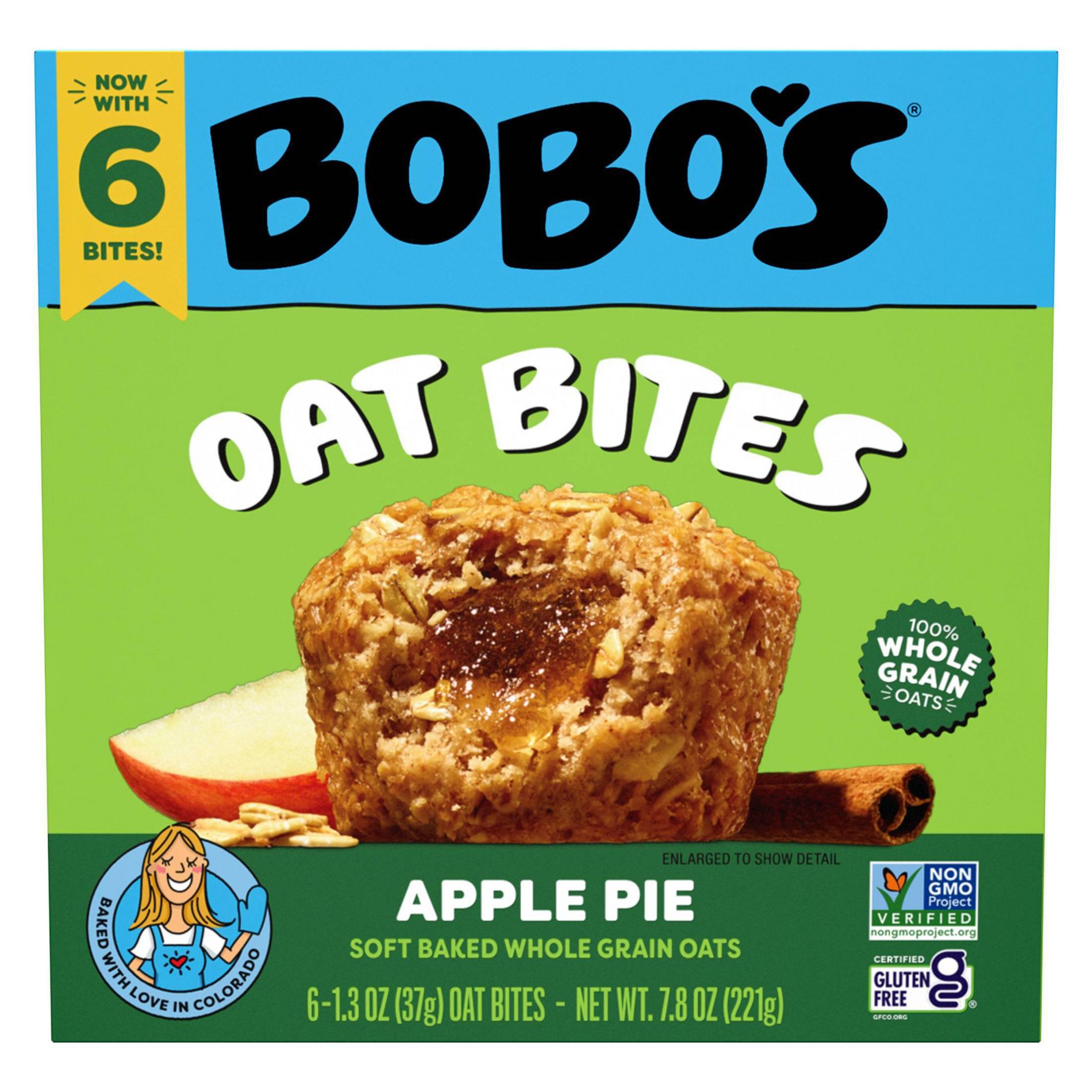 Bobo's Oat Bars Bites Apple Pie - 7.8oz/6ct