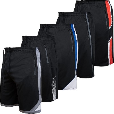 FEDTOSING Men's Running Workout Shorts 5 Inches Quick Dry Lightweight  Athletic Big and Tall Gym Tennis Soccer Basketball Training Shorts with  Zipper Pockets Grey S at  Men's Clothing store