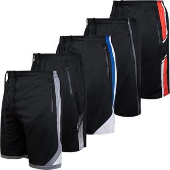 Real Essentials Mens Dry Fit Shorts Dri Active Wear Short Men Athletic  Performance Basketball 9 Inch Inseam Sweat Tennis Soccer Running Essentials  Gym Casual Workout Sports, Set 3, S, Pack of 5