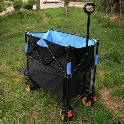 SKRAN 450 LBS Camping Double Decker Large Capacity Wagon Cart with Extended Lower Shelf and 360° Rotating Wheels,for Camping,Shopping,Beach