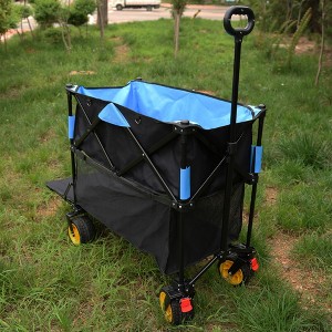 SKRAN 450 LBS Camping Double Decker Large Capacity Wagon Cart with Extended Lower Shelf and 360° Rotating Wheels,for Camping,Shopping,Beach - 1 of 4
